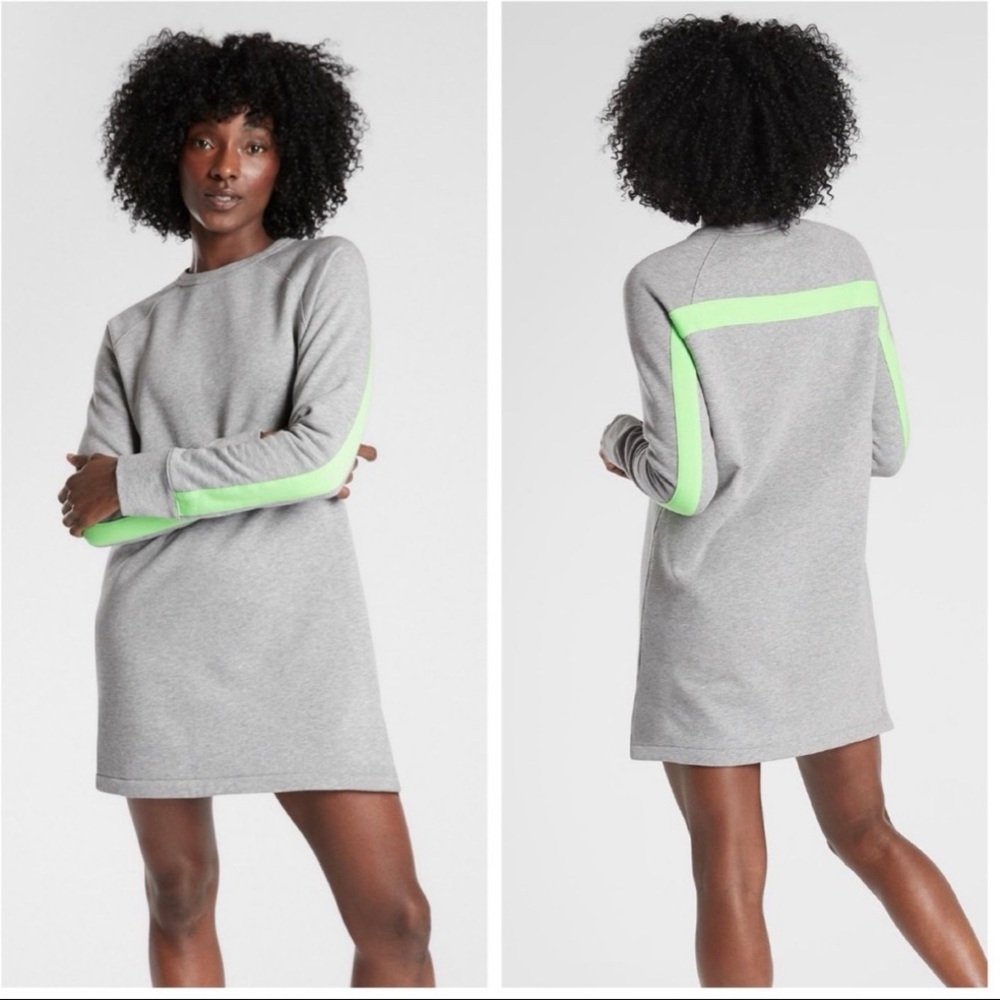Athleta Round Trip Dress or Long Sweat Shirt XL Gray
